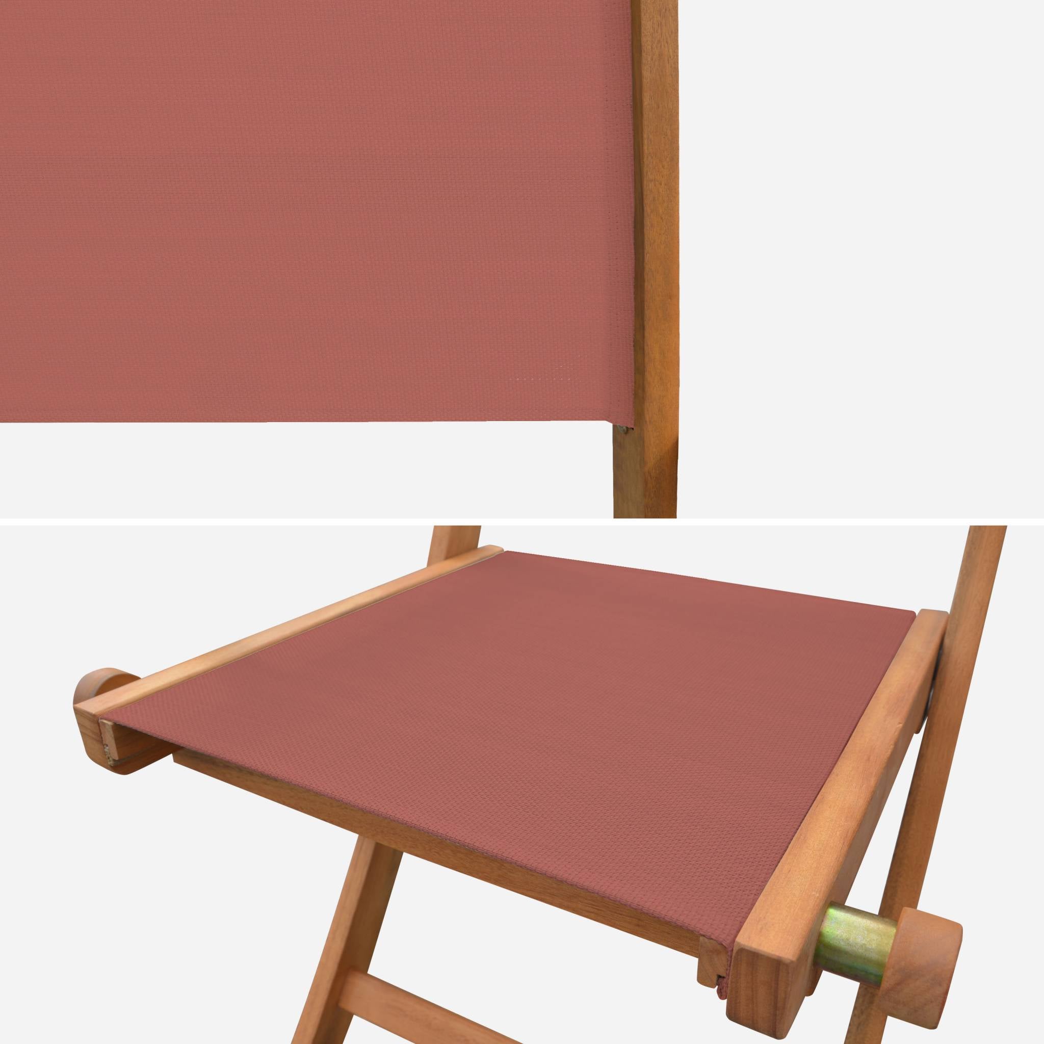 Lot de 2 Chaise de jardin pliable sans coussin Almeria en Bois Orange - 4