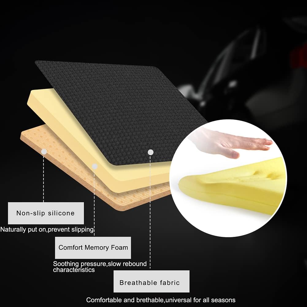 Coussin de siège conducteur avec mousse à mémoire de forme confortable de 3 cm pour voiture, chaise de bureau et chaise de maison. - 2