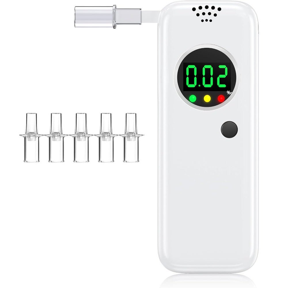 Analyseur d'haleine professionnel avec écran numérique LCD – Analyseur d'haleine portable de haute précision, comprend 5 embouts, noir - 5