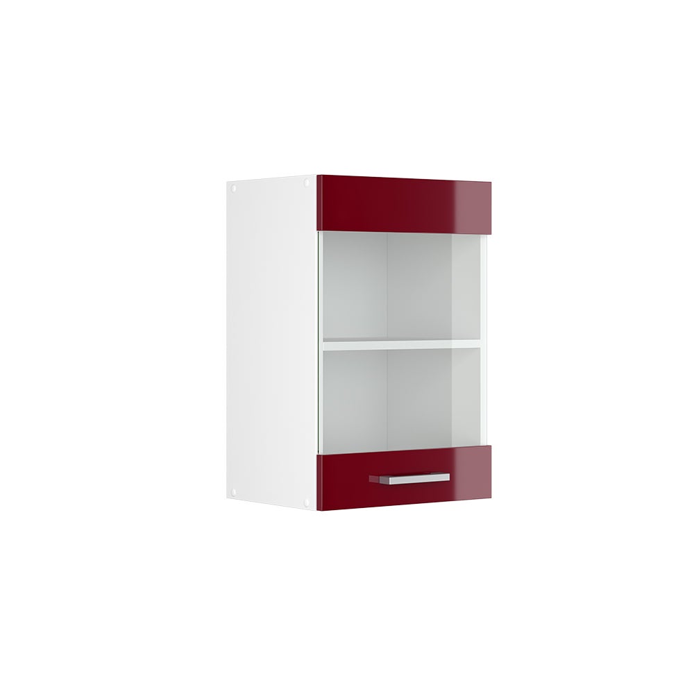 Vicco Szklana szafka kuchenna R-Line, Czerwony połysk, 40 cm