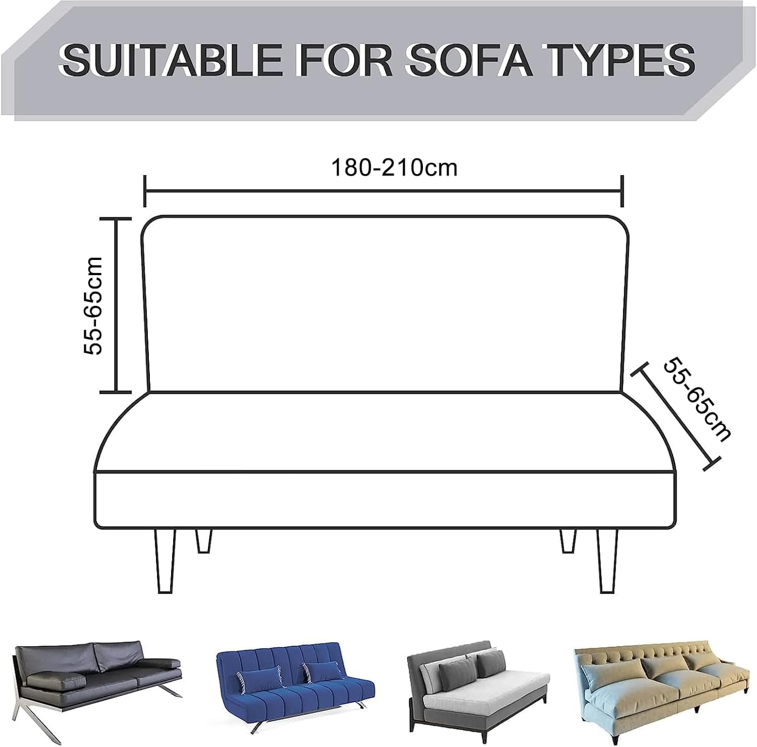 Copridivano Senza Braccioli Lavabile Con Gonna, 3 Posti, Geometria Antiscivolo, Fodera Elasticizzata Per Divano Letto Clic-clac, Taglia M (155-185 Cm), Motivo Retro',
    