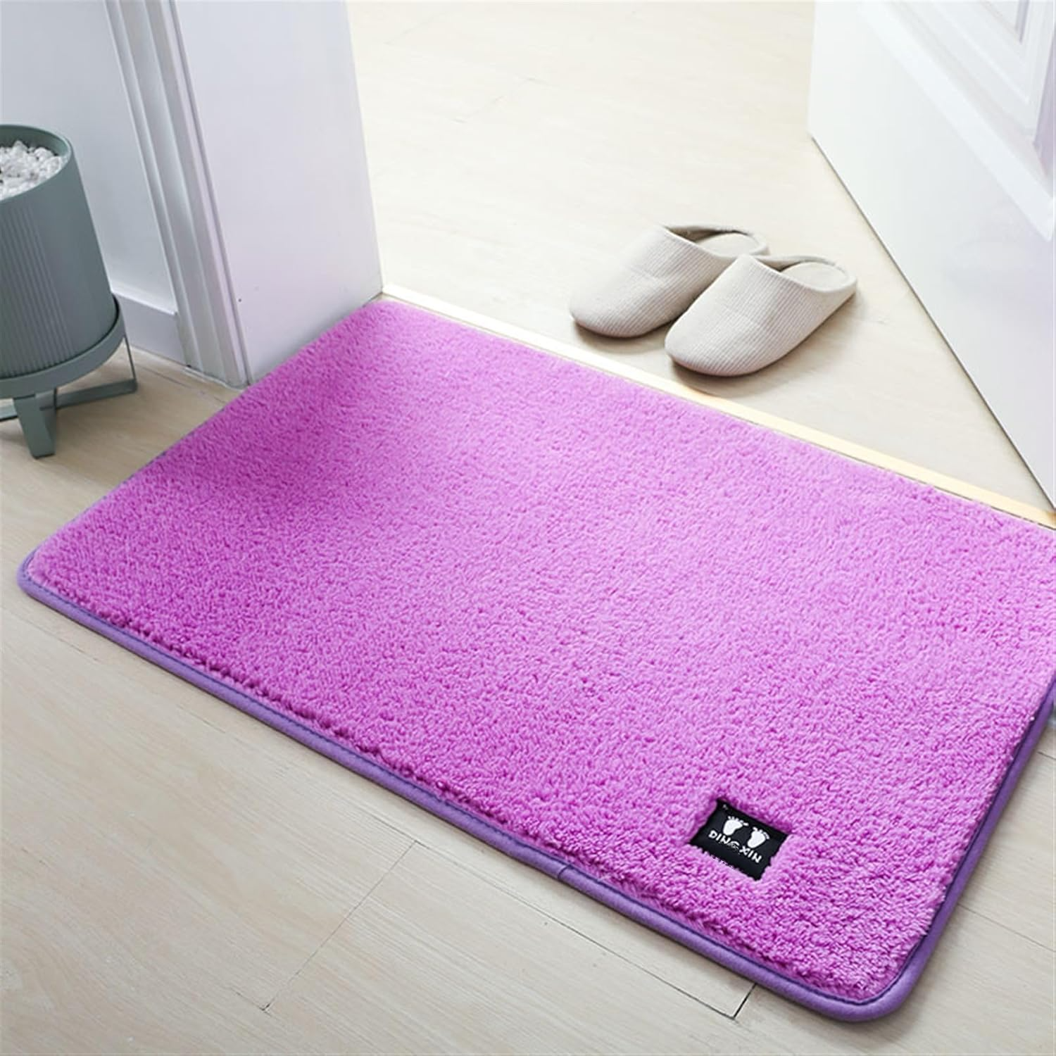 Tappetino da bagno antiscivolo, morbido tappetino assorbente in microfibra, tappeto da bagno con motivo marocchino - 40 x 60 cm, grigio | Leroy Merlin