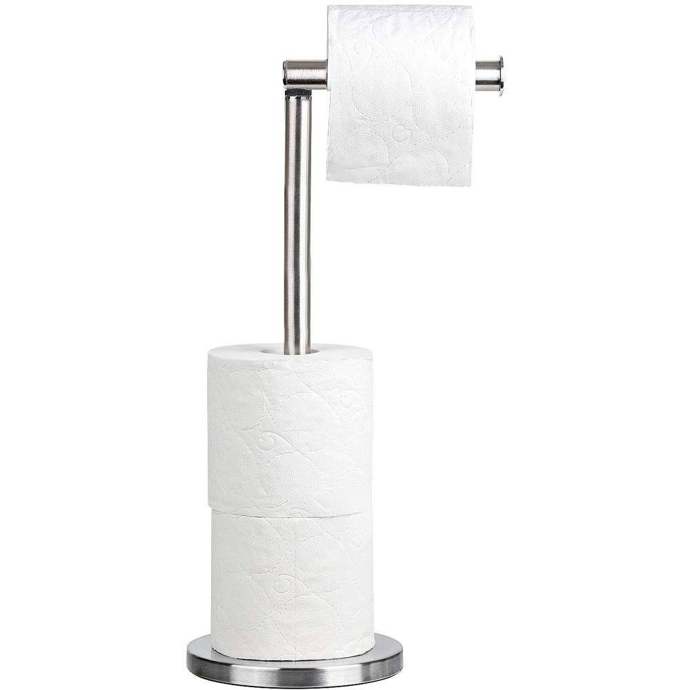 Uchwyt na papier toaletowy ze stali nierdzewnej na stojaku, idealny na 4 rolki papieru toaletowego, łatwy w utrzymaniu, odporny na rdzę