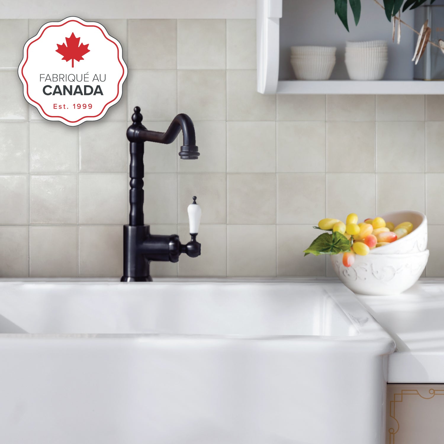 Carrelage adhésif mural x4, 22.86x22.86cm - Smart Tiles Zellige Zagora sticker décoratif salle de bain & cuisine - 2