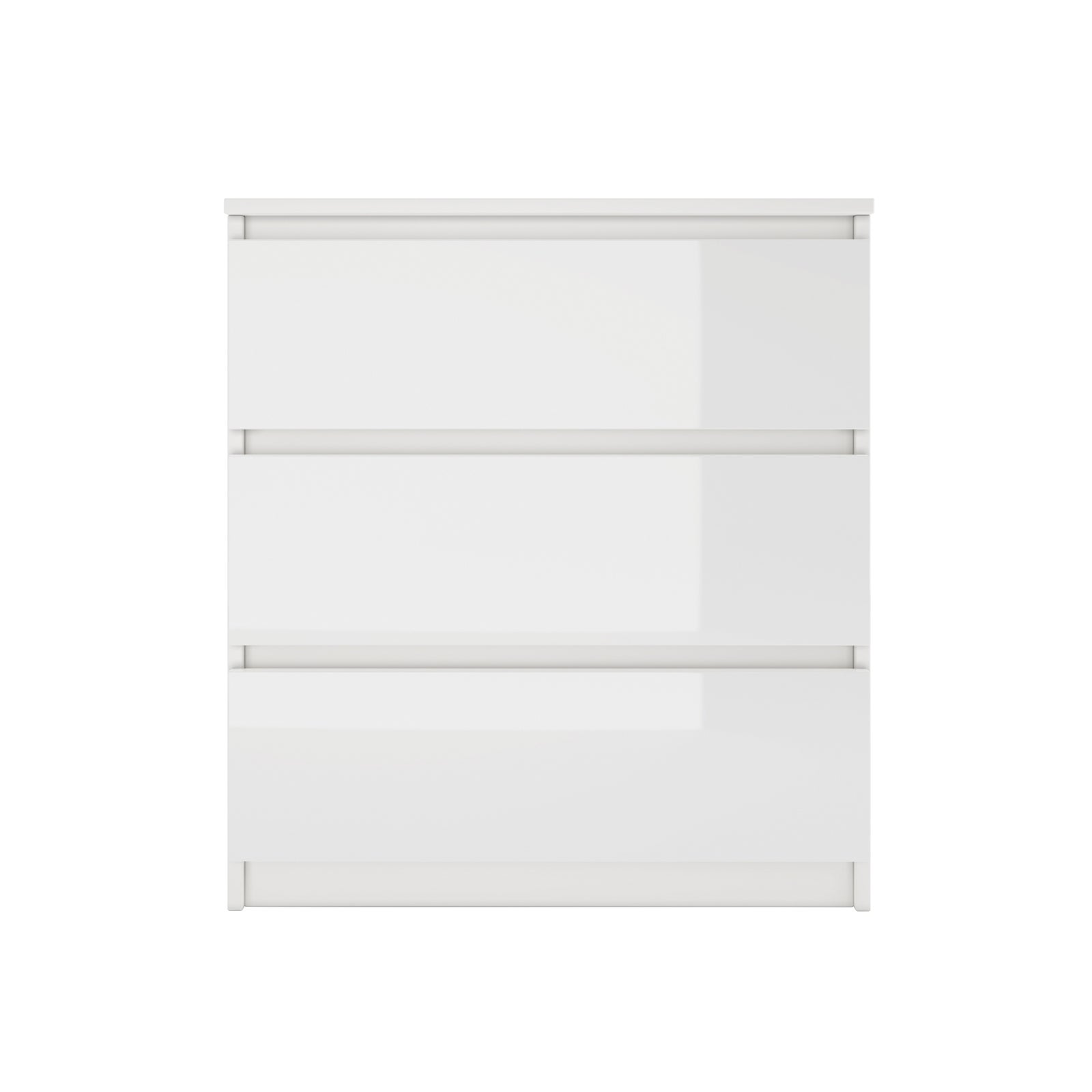 ASTER T3 - Commode moderne 3 tiroirs salon/chambre/bureau - Dimensions 77x70x40 - Table de chevet - Meuble de rangement contemporain - Blanc - 2