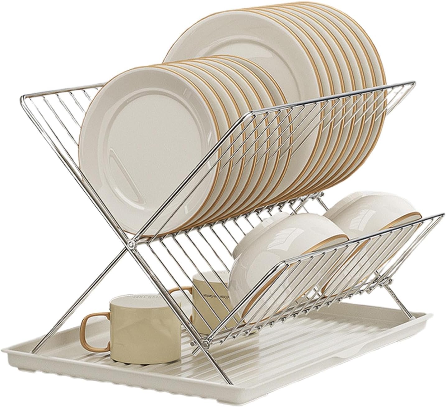 Égouttoir à Vaisselle, égouttoir à Vaisselle à 2 Niveaux, Avec Design Pliable Peu Encombrant Et Construction Robuste Fer Pour Couverts Assiettes 97922226 Égouttoir à Vaisselle, égouttoir à Vaisselle à 2 Niveaux, Avec Design Pliable Peu Encombrant Et Construction Robuste Fer Pour Couverts Assiettes 97922226