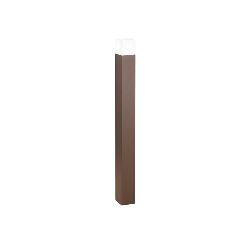 Tower - Słupek ogrodowy z żarówką 1xE27 Max 20W IP54, malowany aluminium, słupek zewnętrzny, Corten, wys. 90 cm - Perenz