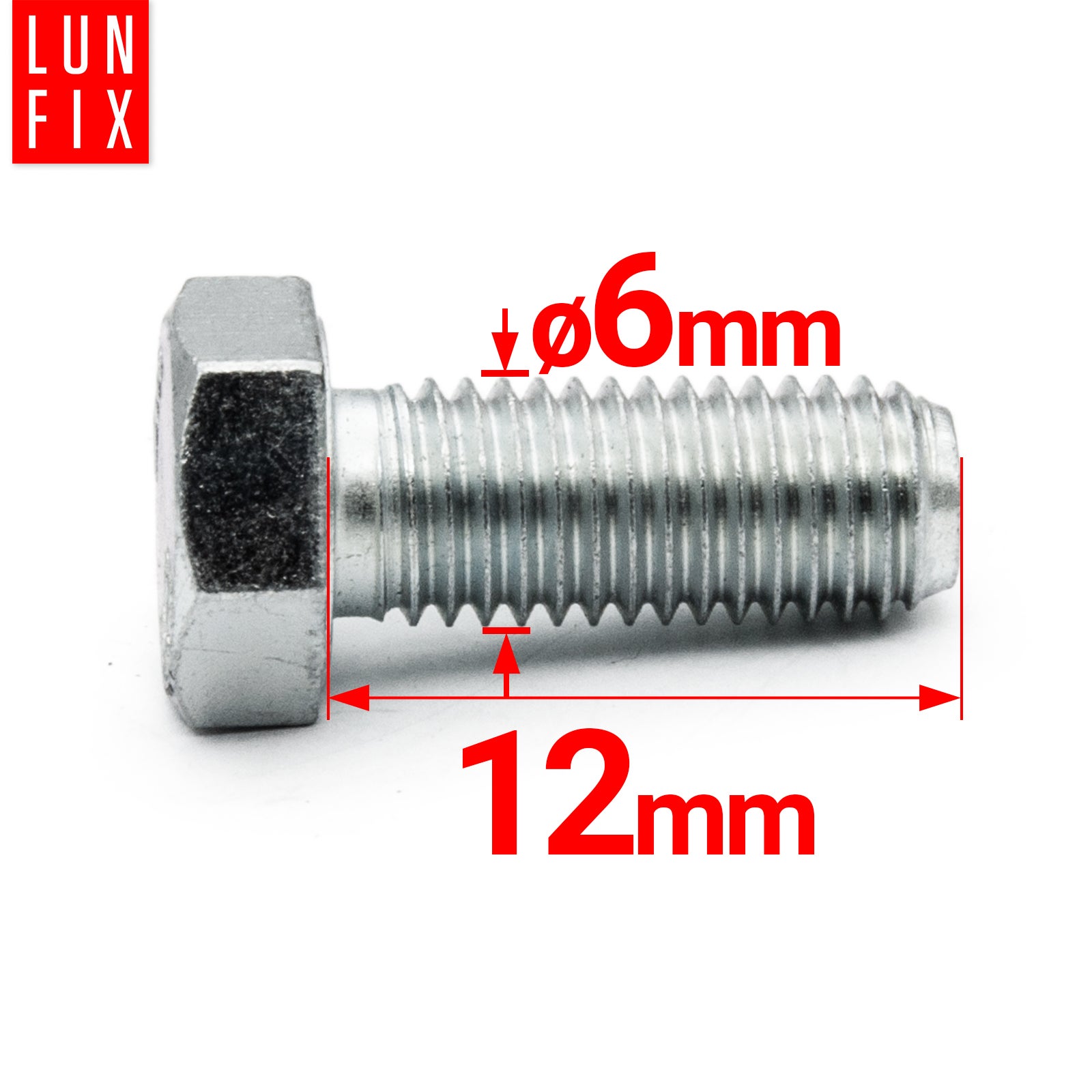 Śruba sześciokątna M6 12 mm DIN 933 kl. 5.8 1kg