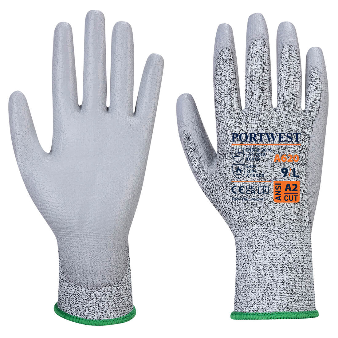 Gants anti-coupures paume PU coupure 3 Portwest A620 Blanc 7 - 2