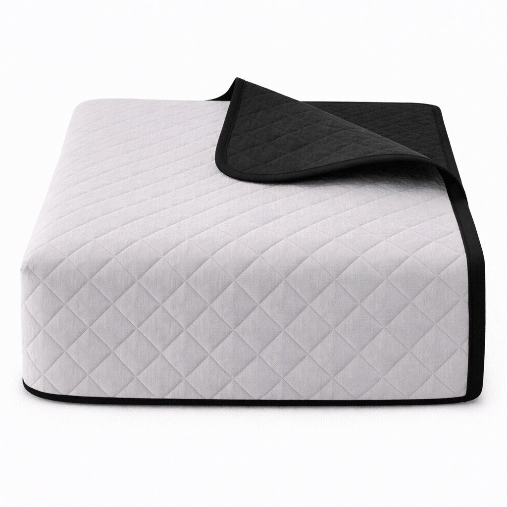 Colcha Bicolor Reversible Gris/Negro Cama 180cm Donegal Collections - 4