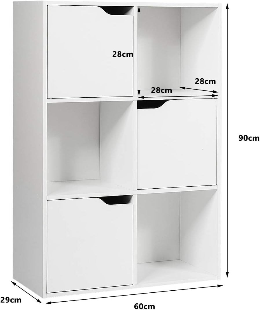 Armoire de Rangement Casier avec 6 Comparti , Bibliothèque Meuble en Cube - 3