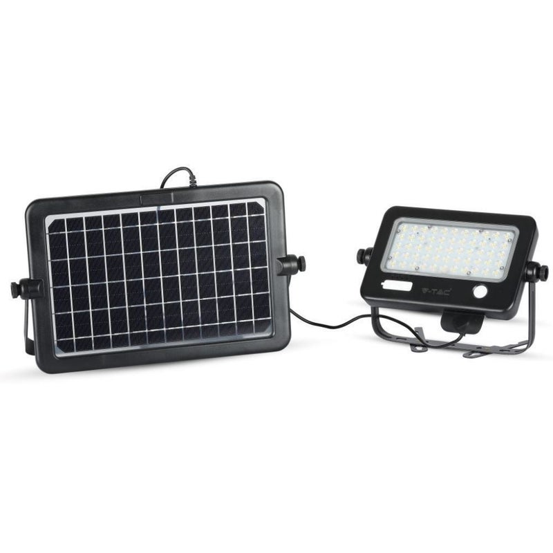 Reflektor solarny LED 10 W z czujnikiem ruchu PIR i USB, czarny, 4000 K, IP65
