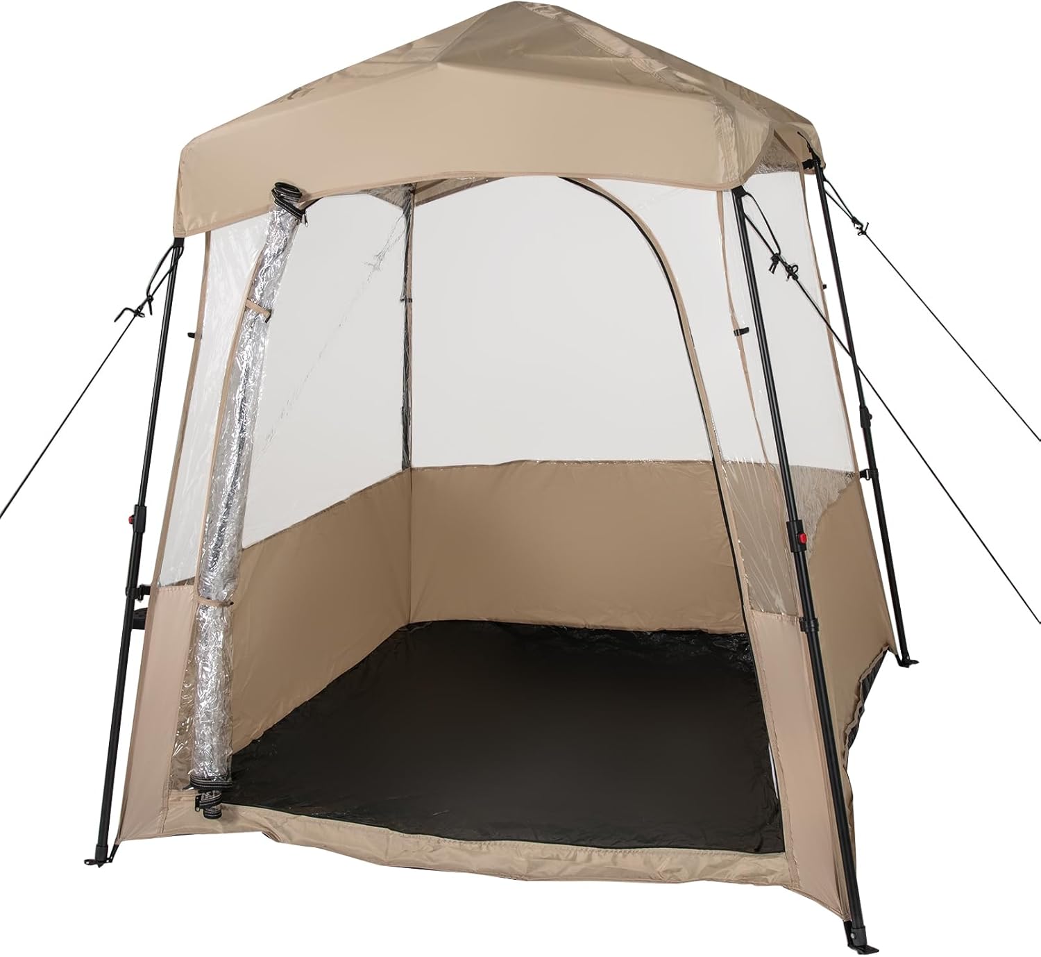 GOPLUS Tente Bulle Transparente Pliable – Vue 360°, Toit Oxford, PVC Résistant, 2-3 Places, Avec Piquets Métal, Pour Camping, Pêche, événements