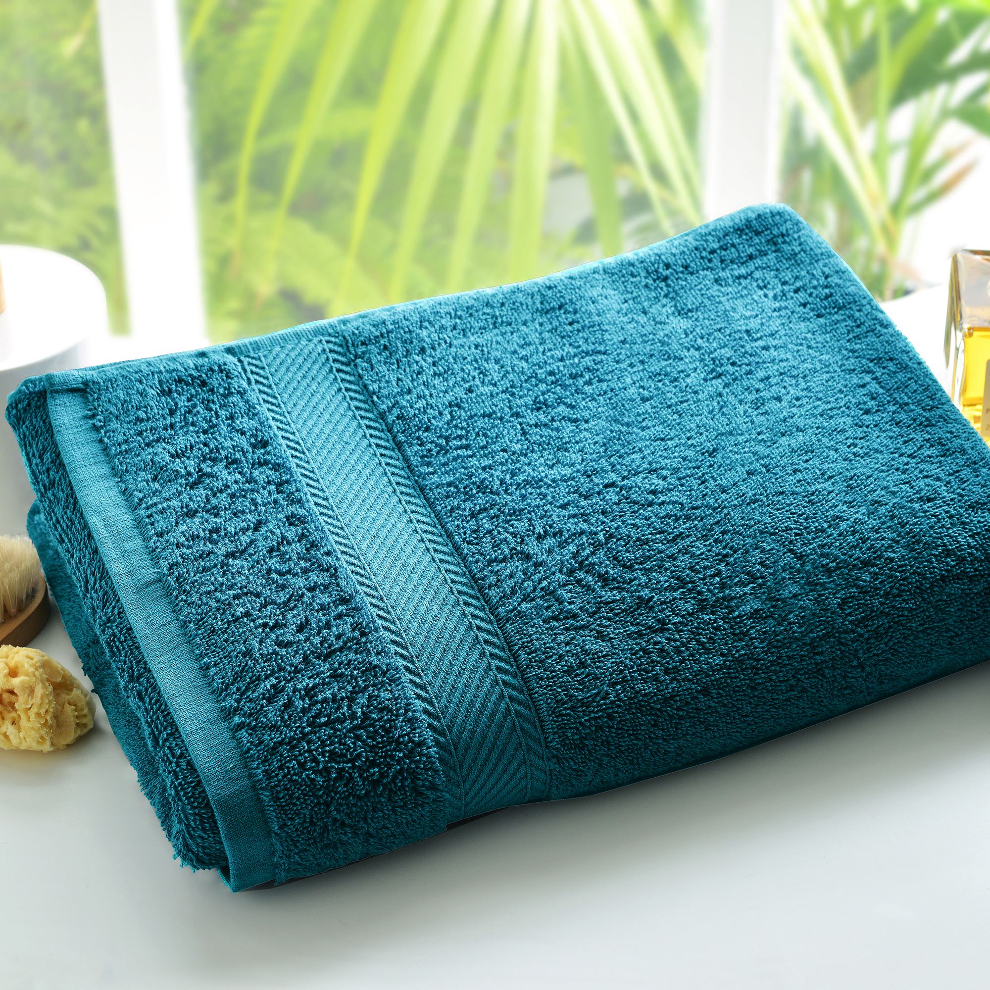 Lot De 2 Gants De Toilette En Coton 450g/m² 15X21cm - Vert Céladon - Veo Shop