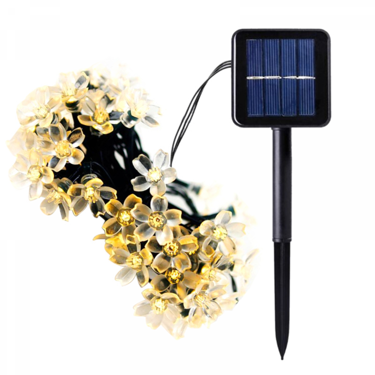 Solarna girlanda świetlna na Boże Narodzenie imprezę do ogrodu na zewnątrz wodoodporna oświetlenie trawnika dekoracja lampki LED w kształcie kwiatów