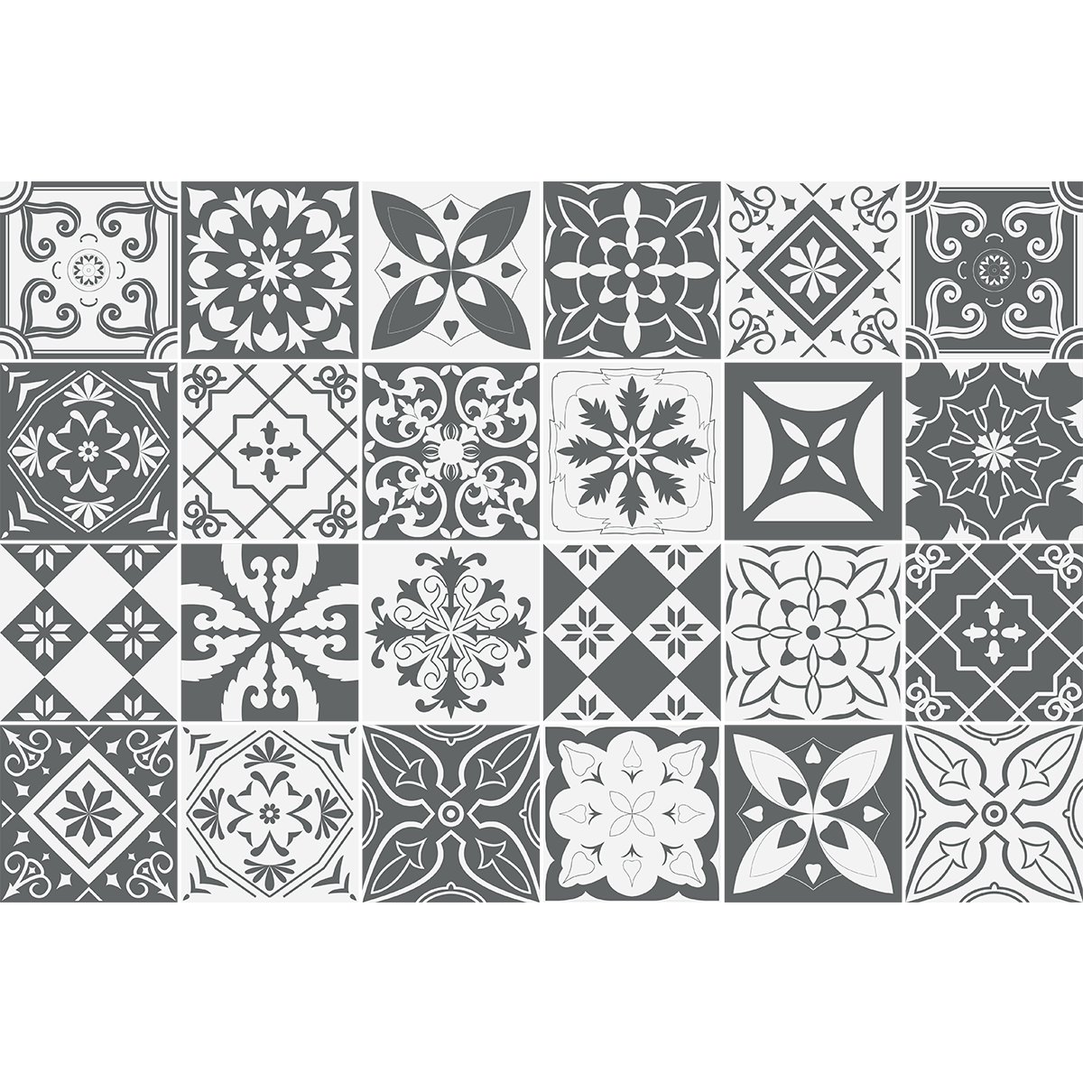 24 adesivi piastrelle di cemento mobili luncino - Sticker adesivo - adesivi murali - 24stickers20x20cm - 2