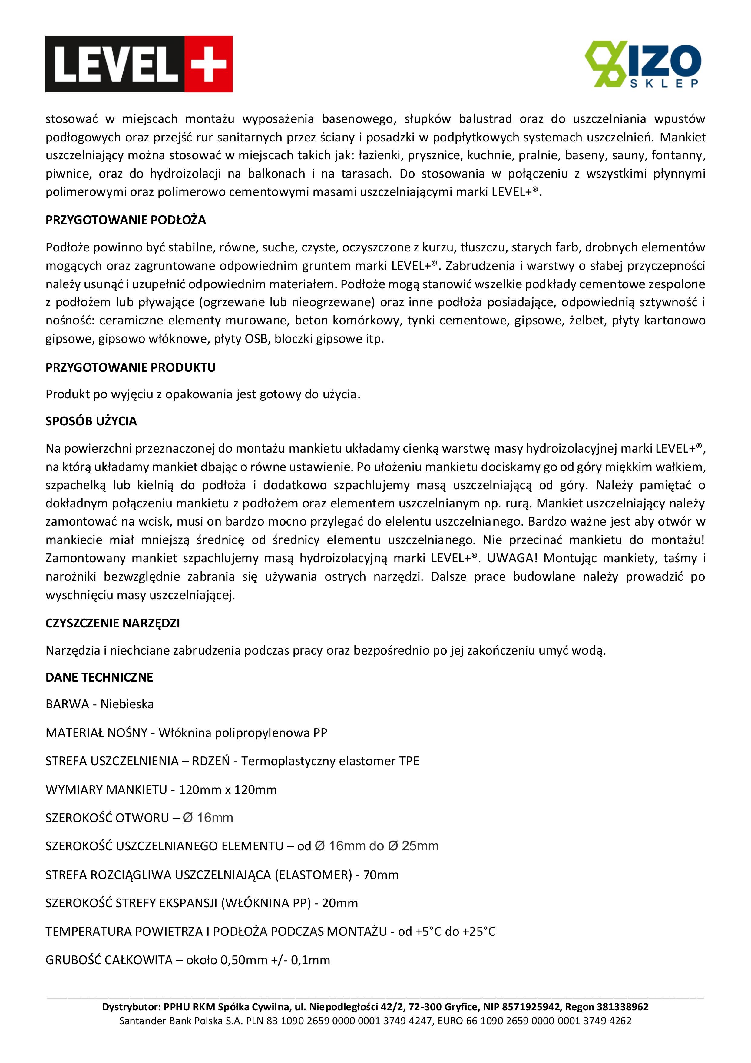 Manchette d'étanchéité, Manchette murale, 120/120 mm Ouverture de dilatation, LEVEL+ B01 - 1 pce - 4