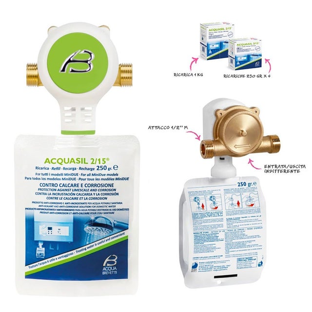 Acquasil 20/40 PC002 Anticalcare – Confezione 3x1 Kg, Compatibile Con MiniDOS E BravaDOS Per Il Trattamento Dell'acqua In Casa