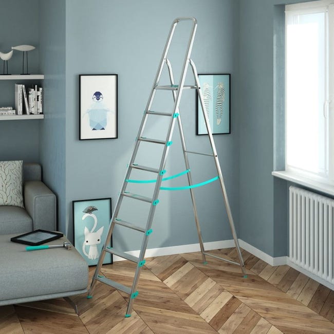 Scala A Libellula In Alluminio 6 Gradini - Colombo, Portata 150kg, Made In Italy - Foto 3