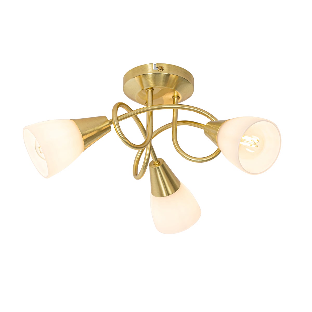 Qazqa classic-antique plafon - Inez - gold, max. 25w, e14, z 3 punktami świetlnymi, 37cm oświetlenie wewnętrzne