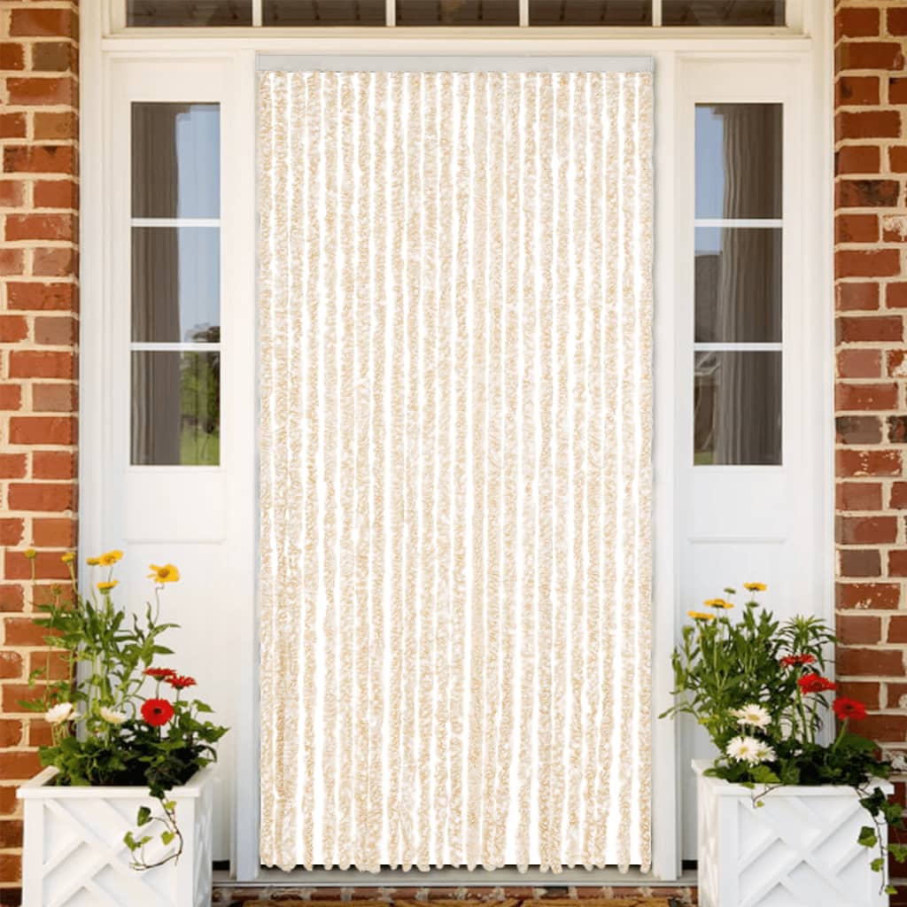 Cortina antimoscas chenilla beige y 100x230 cm