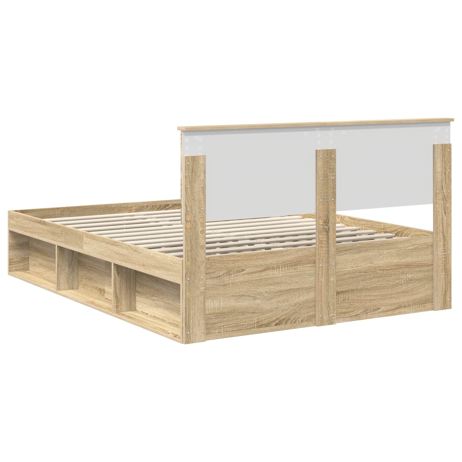 Cadre de lit 140 x 190 cm panneau de bois - 9