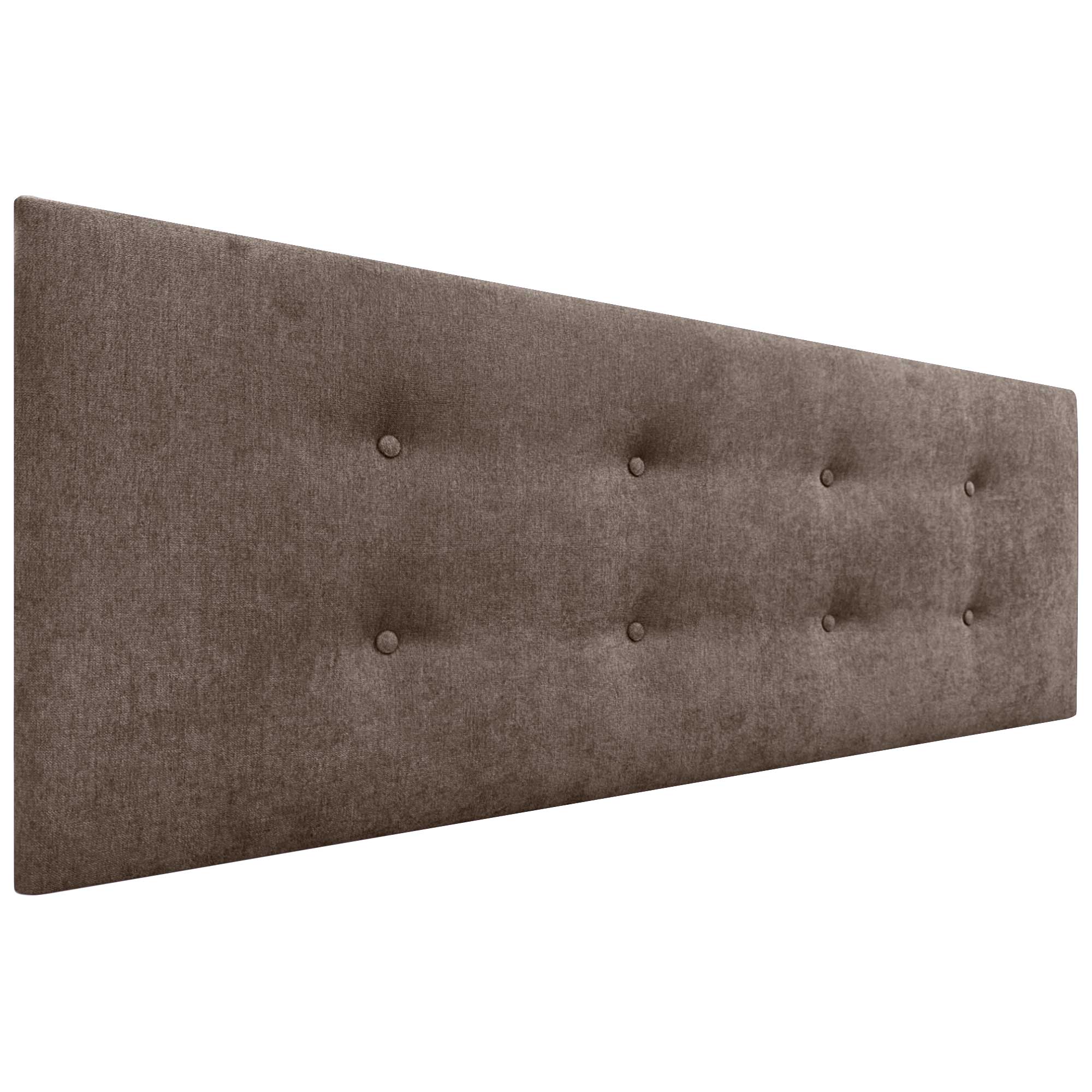 Dhome cabecero de tela aqualine pro con 2 hileras de botones cabezal tapizado cama lujo (marrón, 145cm)