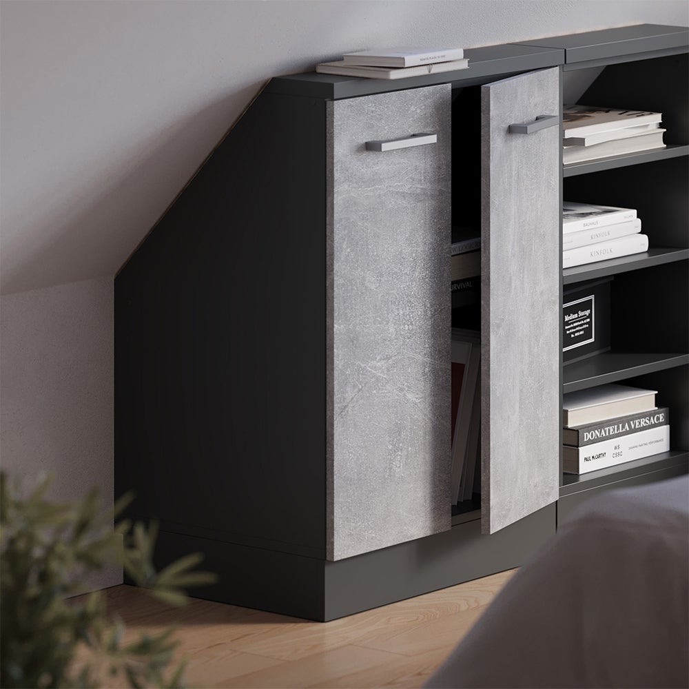 Vicco Szafa skosna Rion, Beton/antracyt, z 2 drzwiami - 6