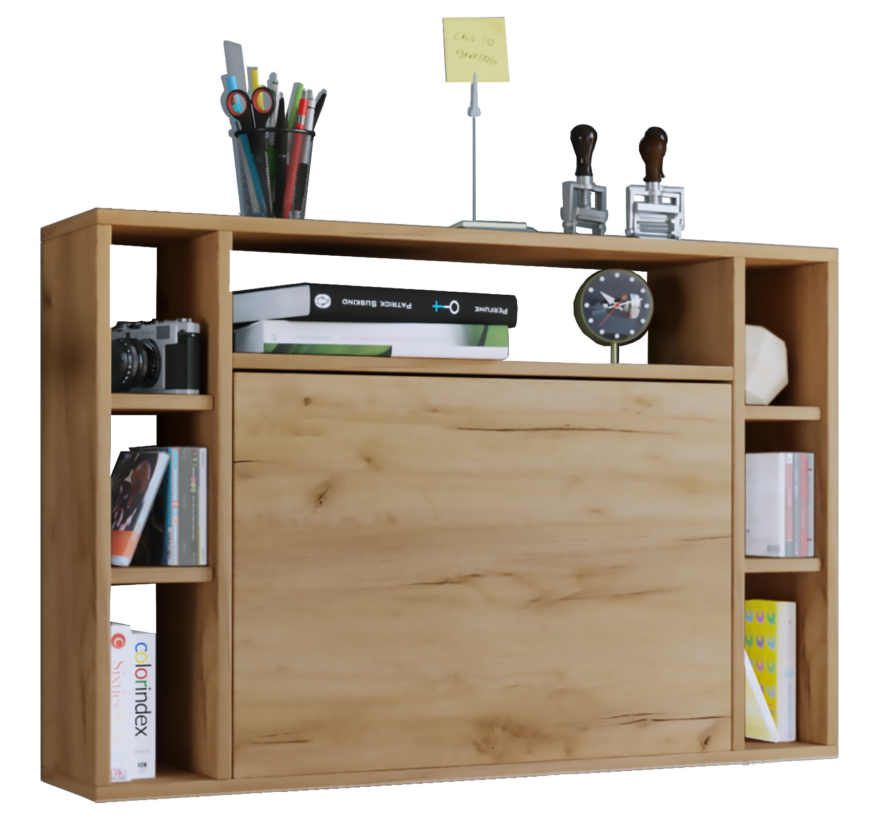 VCM Bureau Wandila Chêne miel H. 60 x B. 90 x T. 20 cm - 2