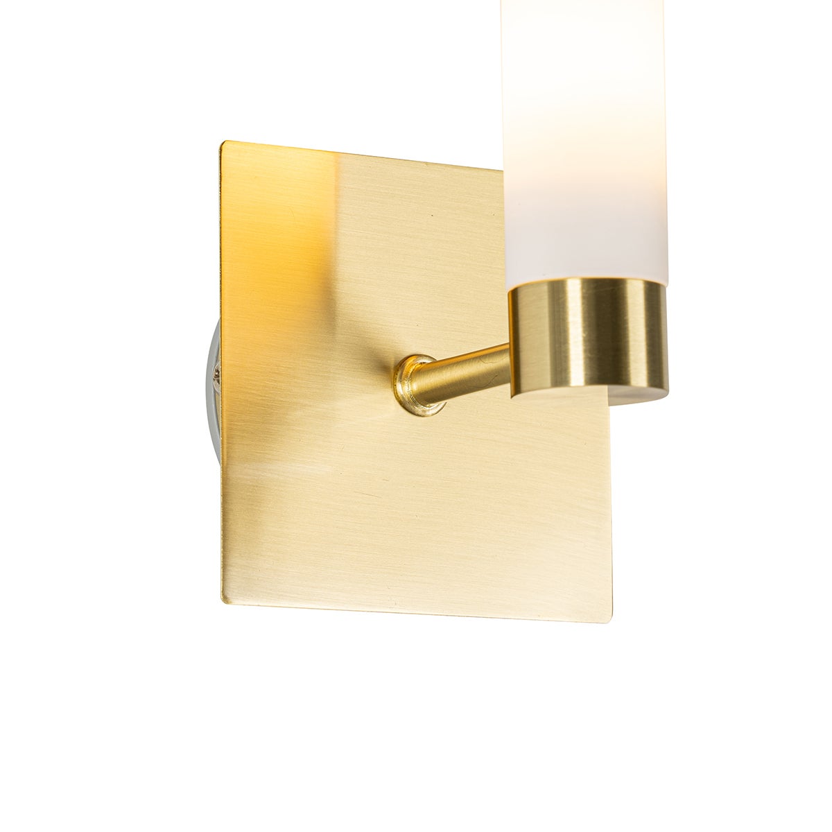 Qazqa moderne applique murale - Bath - doré/laiton, carré, max. 28w, g9, 10.5cm, IP44, idéal pour la salle de bains - 3
