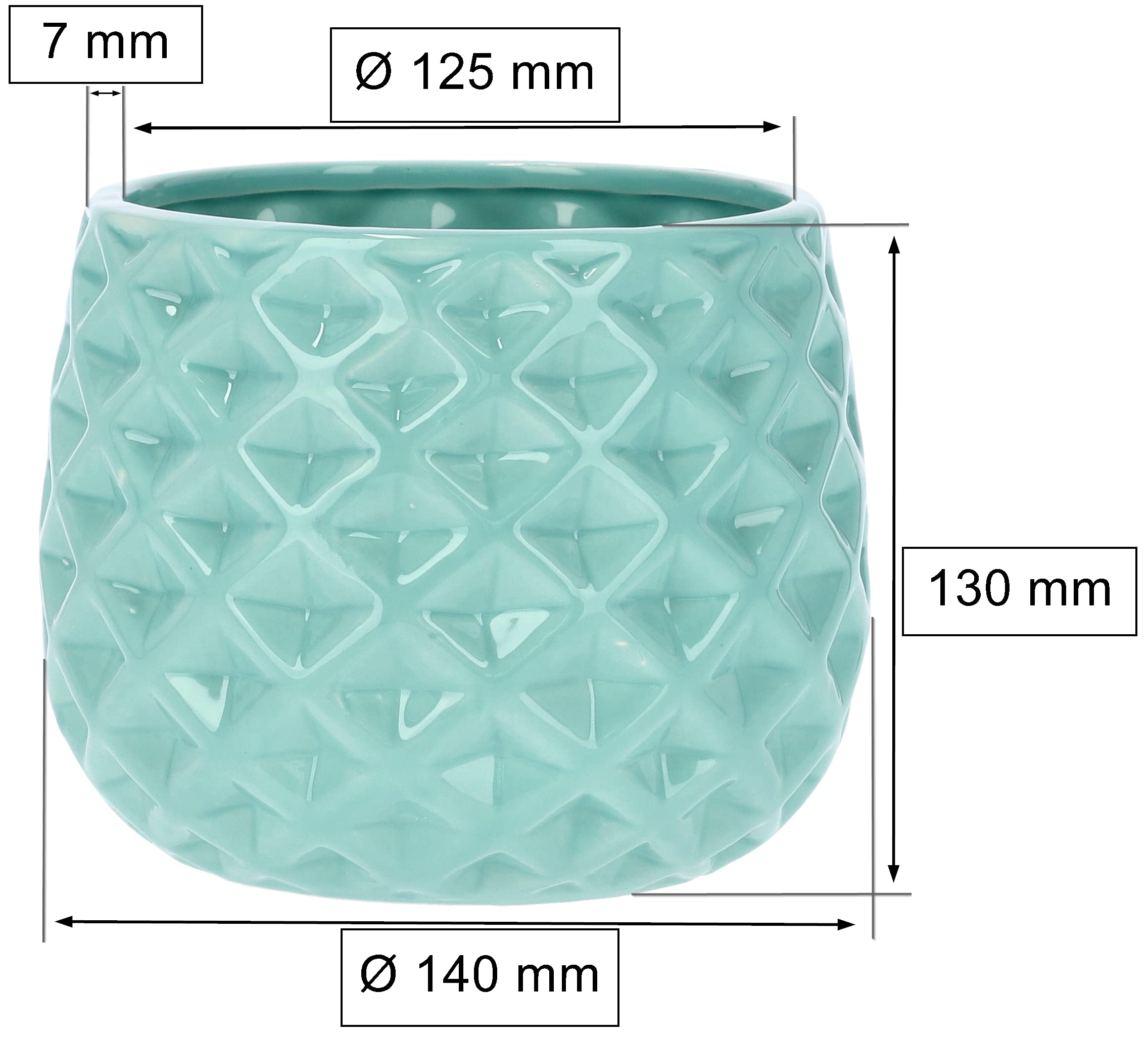 Zestaw 2x doniczka donica osłonka kwiaty fi14 ceramiczna szkliwiona srebrna - KOTARBAU - 2