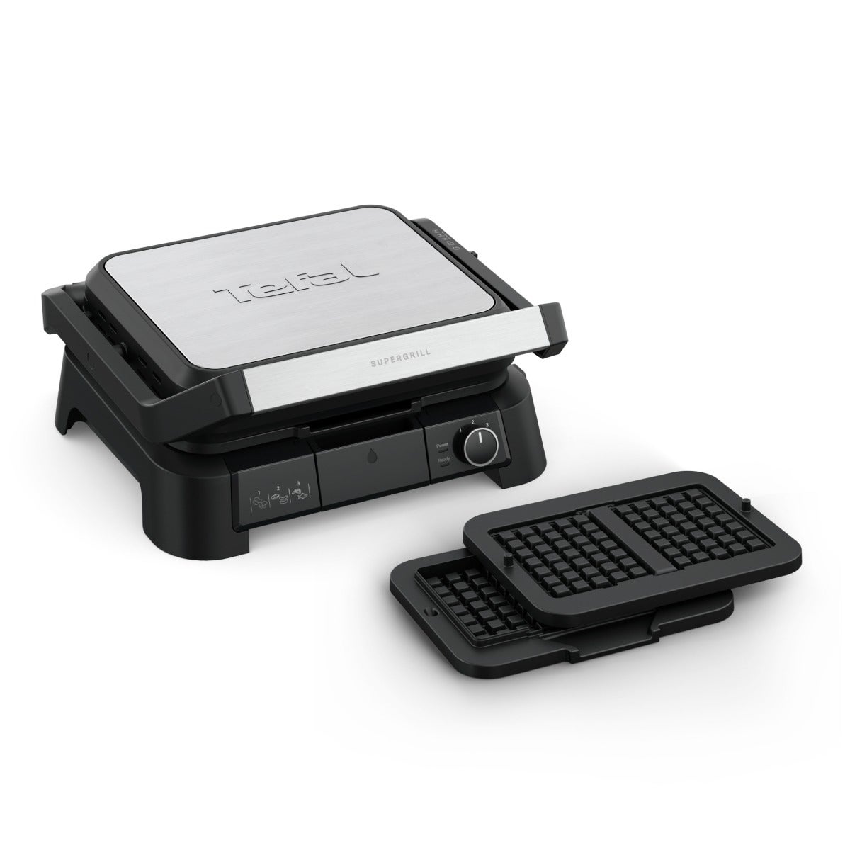 Gratar electric multifunctional Tefal SuperGrill 4-in-1 GC517DE0, 2000 W, placi detasabile, 3 trepte temperatura, functie cuptor