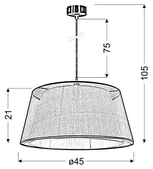 Lampa sufitowa Charlie czarno-bialy 1xE27x60W wym: 105 x 45 x 45 cm tkanina Candellux - 2