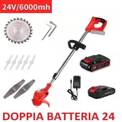 Decespugliatore Elettrico A Batteria Litio 24v Tagliaerba Tagliabordi 2 batteria