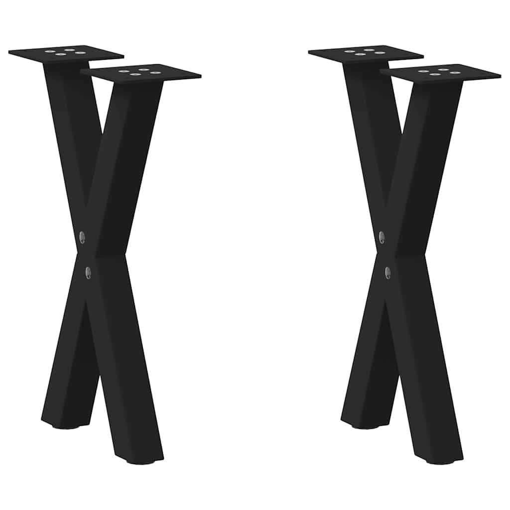 Pernas de mesa de centro Form X 2 unidades aço preto 38x(42-43) cm - COMFORTXL - 2