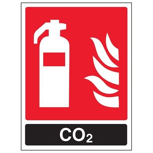 11004 AC-R Cartello Estintore CO2, ID, Plastica Rigida, Ritratto, 75 Mm