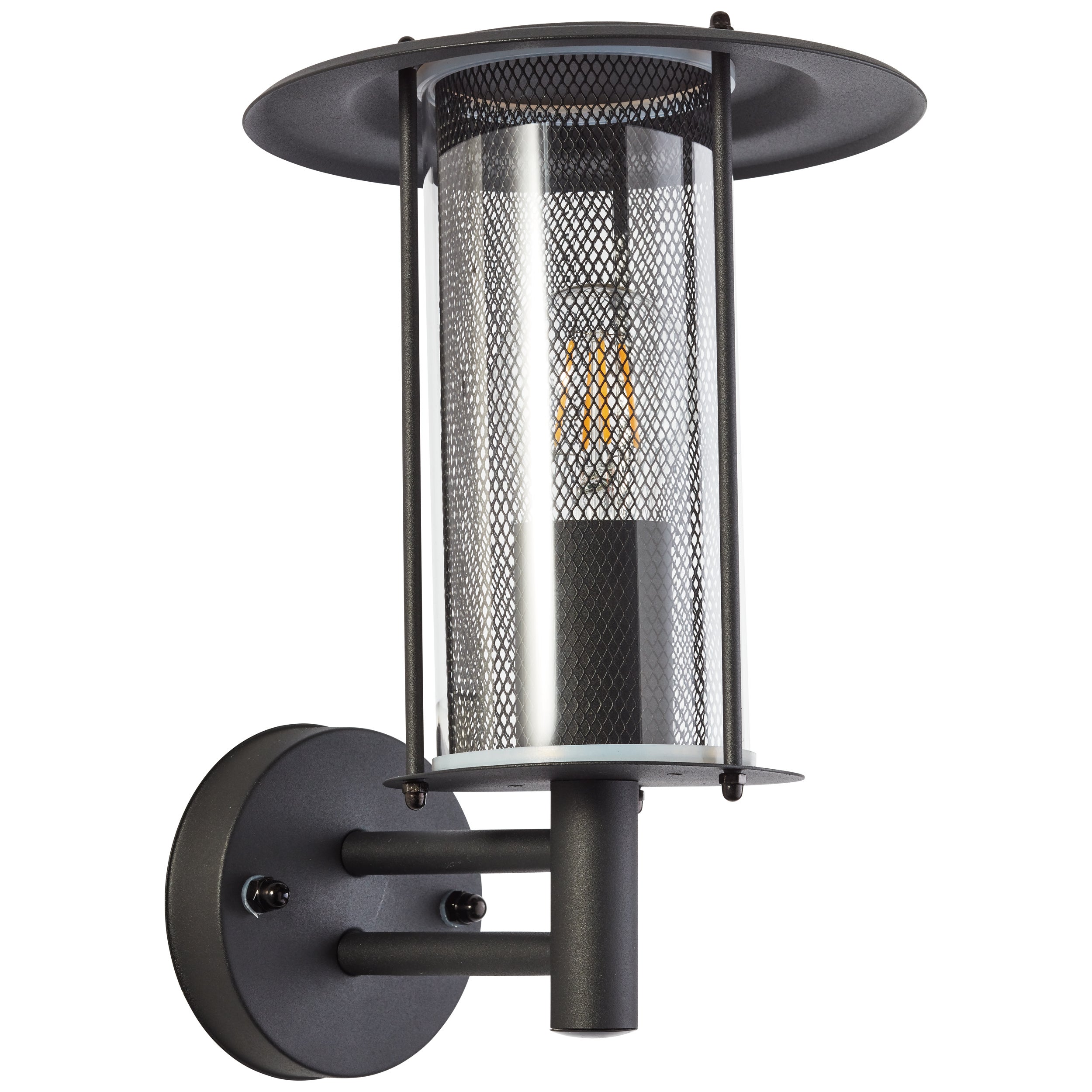 Brilliant Lamp Detroit zewnętrzny kinkiet na matowej czarnej metalowej/czarnej szklanej podstawie 1x A60, E27, 20 W - 2