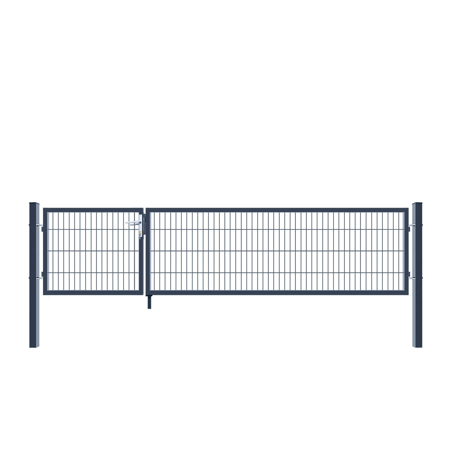 Home Deluxe - Portail de jardin ADITUS à double battant - Vert, 140 x 350 cm - avec poignée, serrure, clés et verrouillage au sol I Portail de jardin - 5