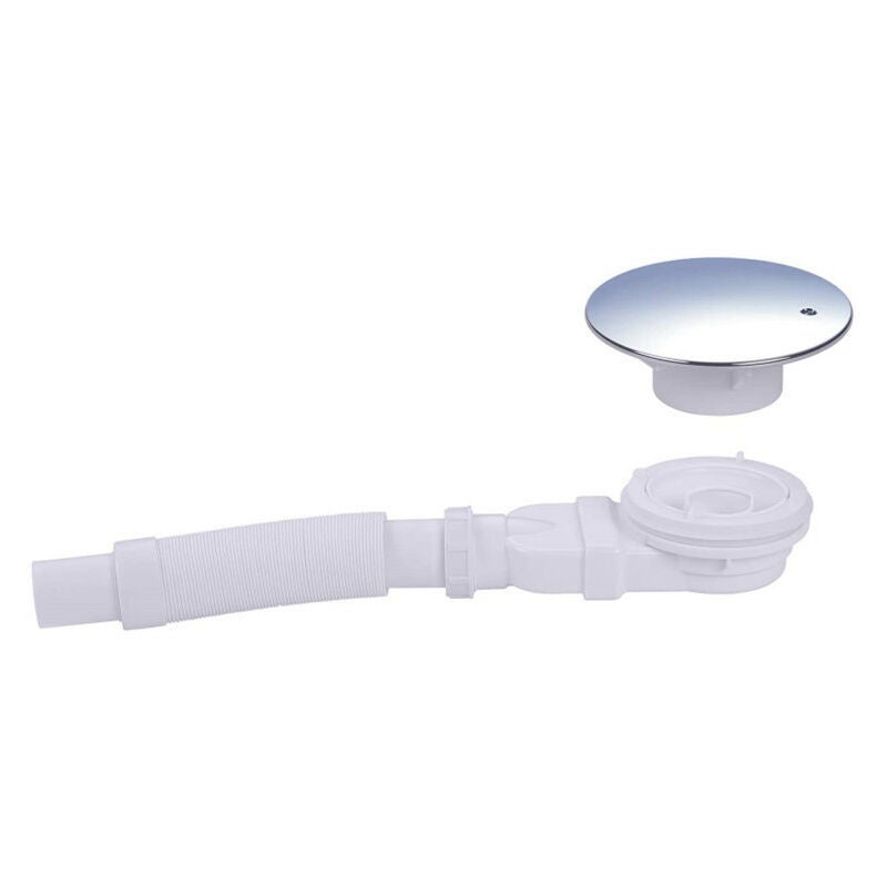 Siphon de sol, bonde de douche 90 mm, extra plat, trou d'évacuation dans receveur de douche, siphon avec système anti-odeur, pare-cheveux, tuyau flexi - 3