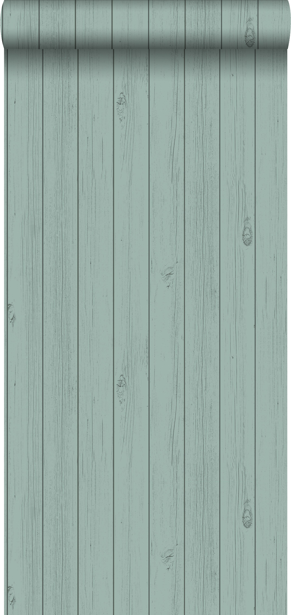 Papel pintado tablas de madera estrechos vintage de madera recuperada verde salvia - 53 cm x 10,05 m - estahome