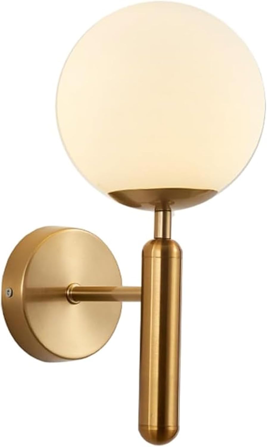 Applique Murale Boule De Verre Blanche Moderne G9 Led, Applique Murale