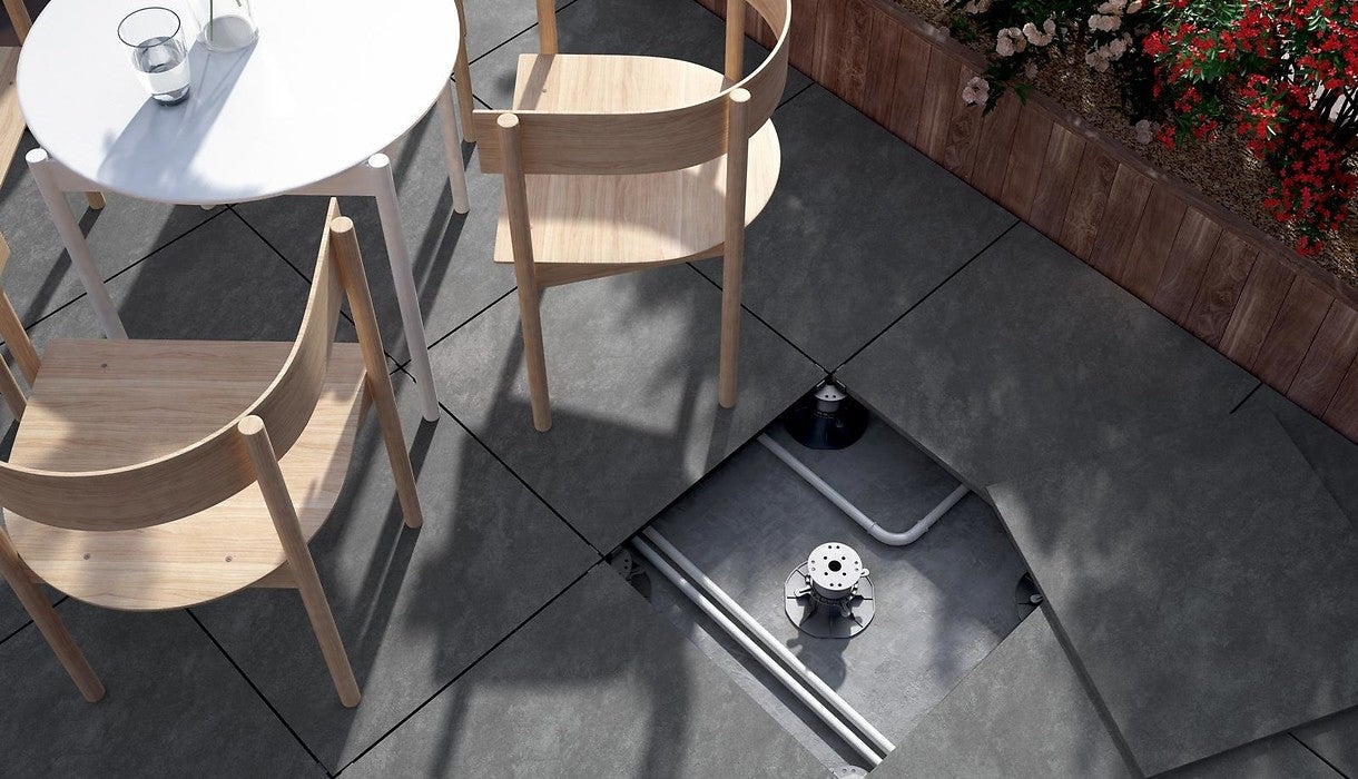 Lot 2 Dalles Grès Cérame Extérieur Ép. 20mm - 59x59cm Atakama Gris Antidérapant - ALLOCARRELAGE - 3