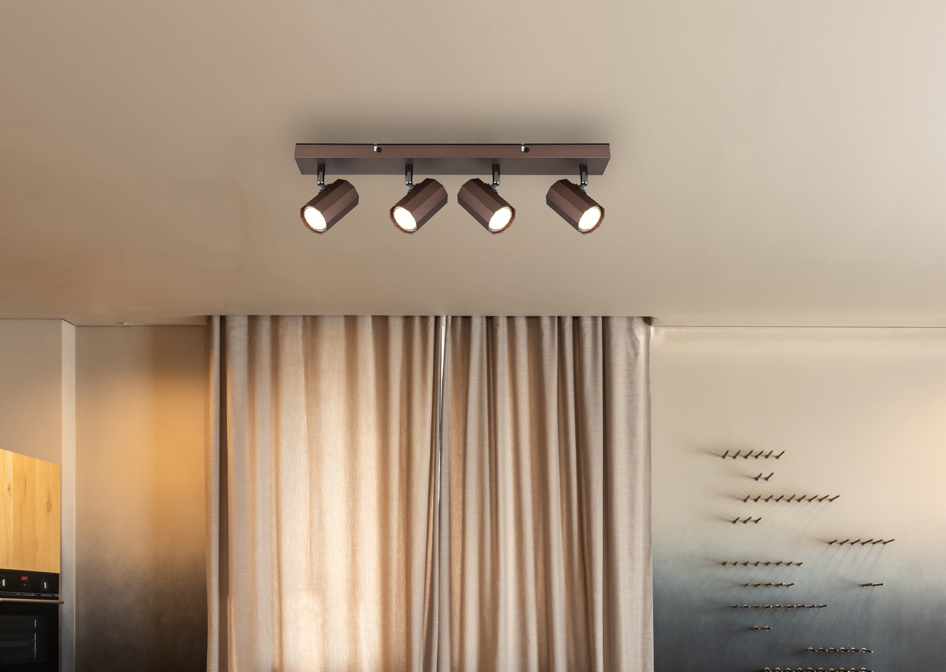 Spot métal couleur bronze mat, 4x GU10 - 2