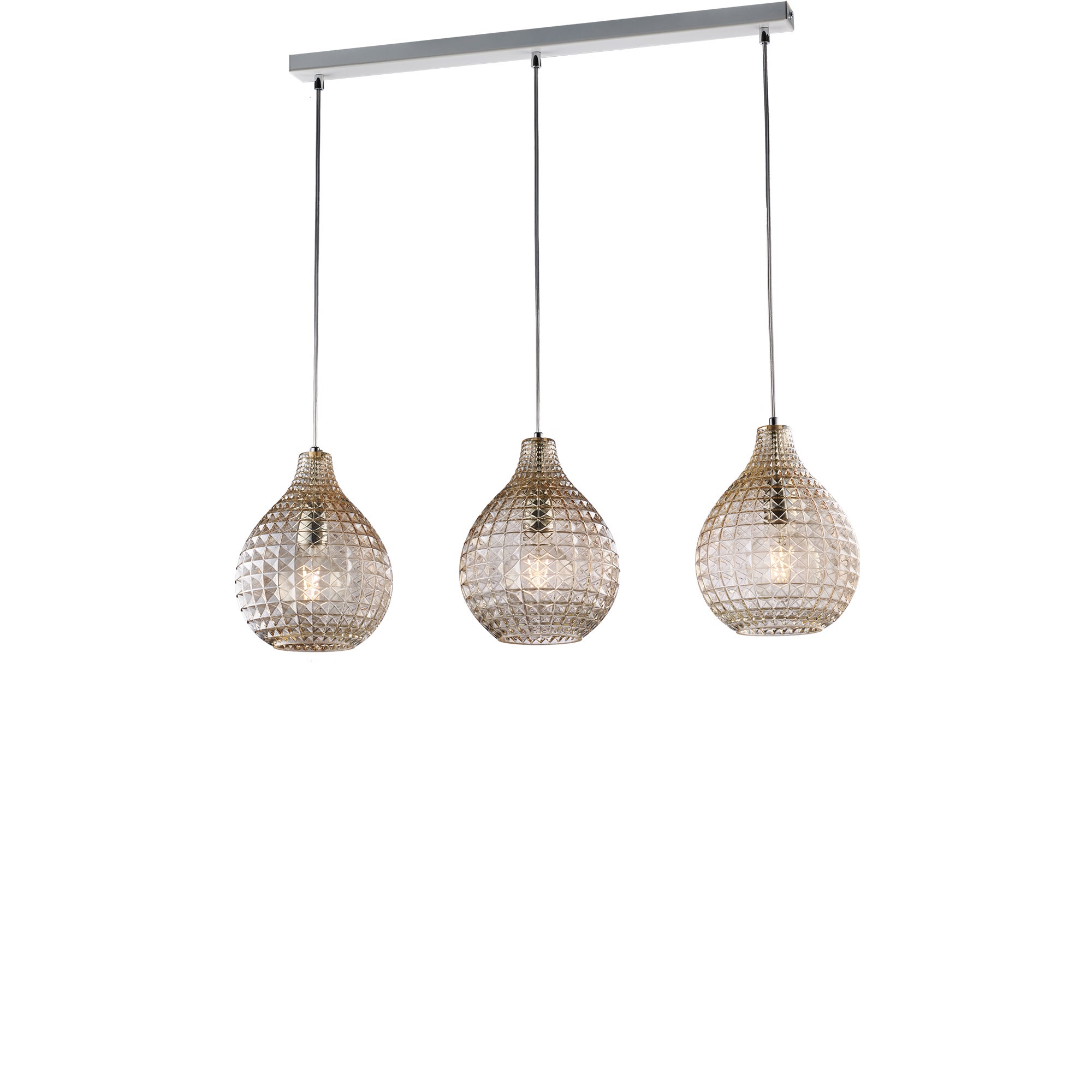 Pendentif Lumineux ADRIANO 3 écrans Bleu FABRILAMP - 40x40 Cm, Hauteur Réglable 35-81 Cm - Design Moderne Avec Tissu Arpiller