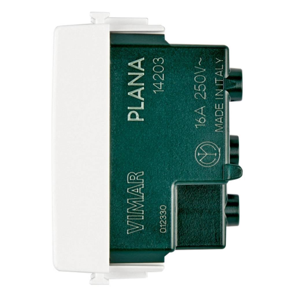 Di Tutto Per Tutti® 5 Prese Bipasso 2P+T 16A | Compatibili Con Vimar Plana | Colore Bianco | 250V Per Abitazioni E Uffici