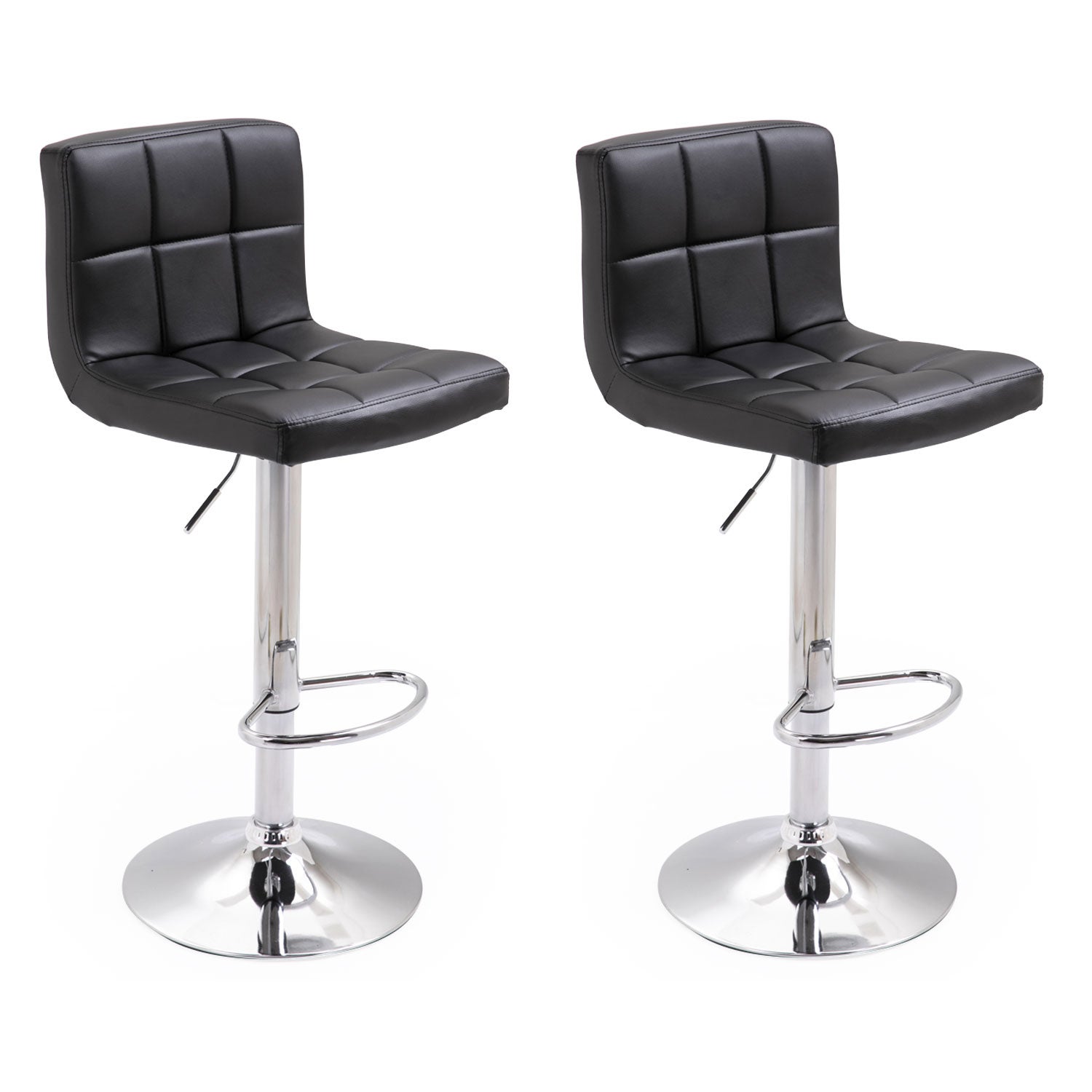 Lot de 2 tabourets de bar noir MIKE - 2