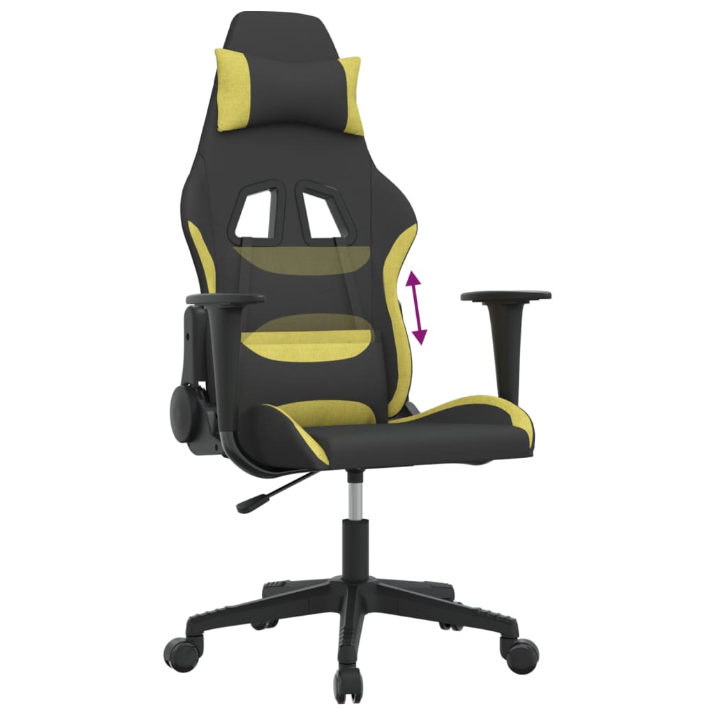 Chaise gaming - Chaise de jeu - Fauteuil Gaming - Chaise de Bureau d'ordinateur Noir et vert clair Tissu543213 - 7