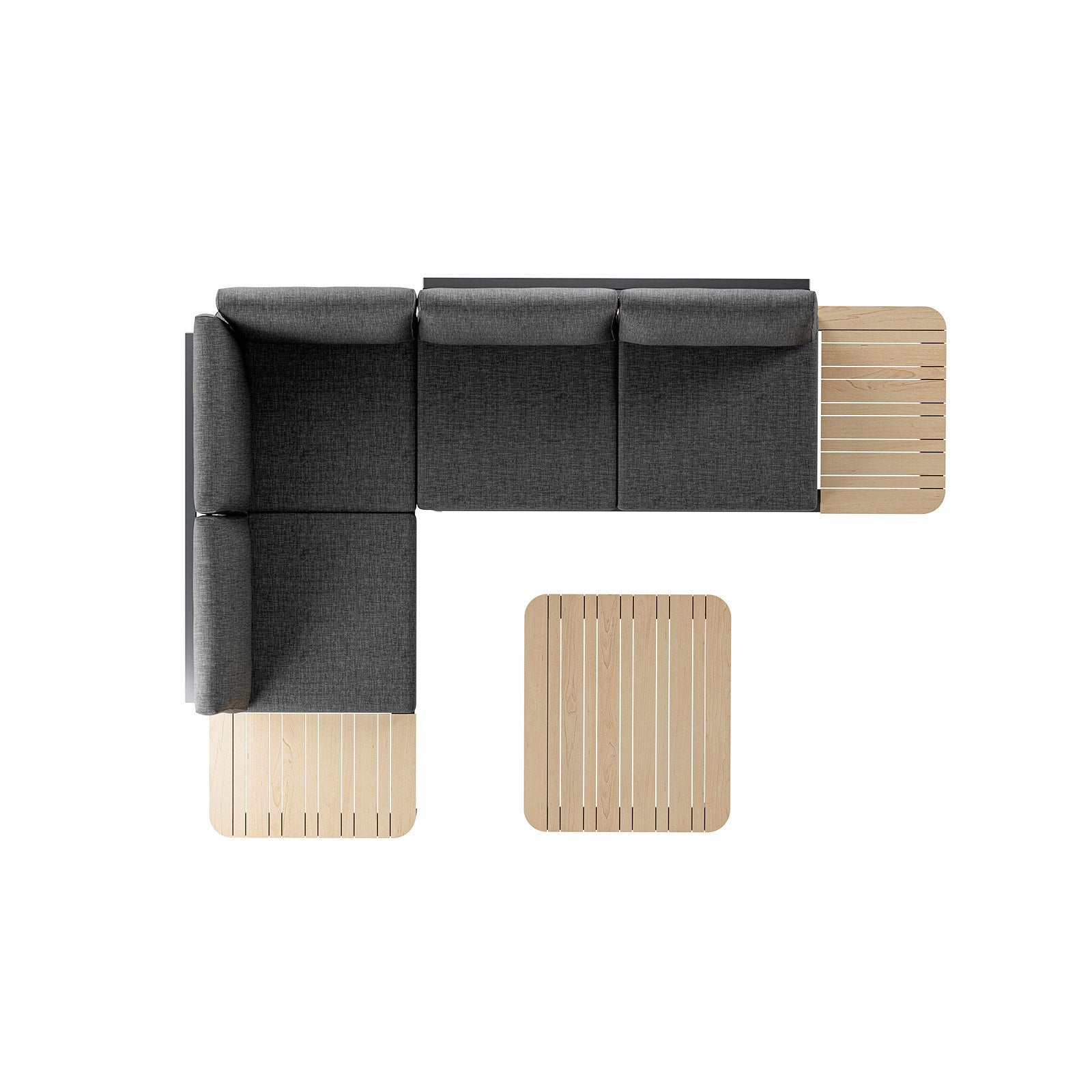 Narożnik ogrodowy aluminiowy BELLANTI Milano Bliss 4-osobowy Dark Grey - 3