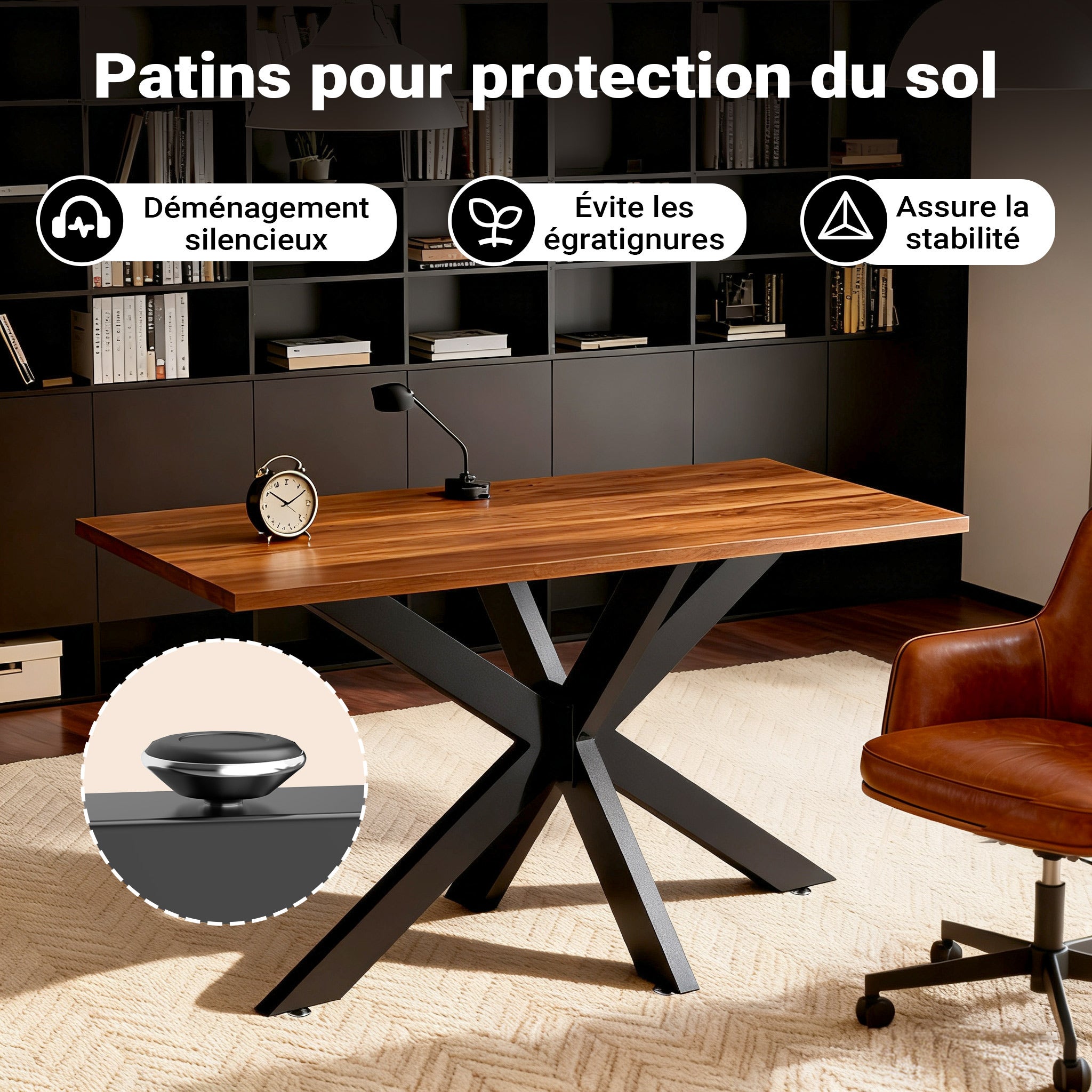 Pied de Table Spider Piètement en Acier 71x78x150cm Forme Araignée en Noir Support Surface Travail Pied de meuble Matériel de fixation… XPOtool - 5