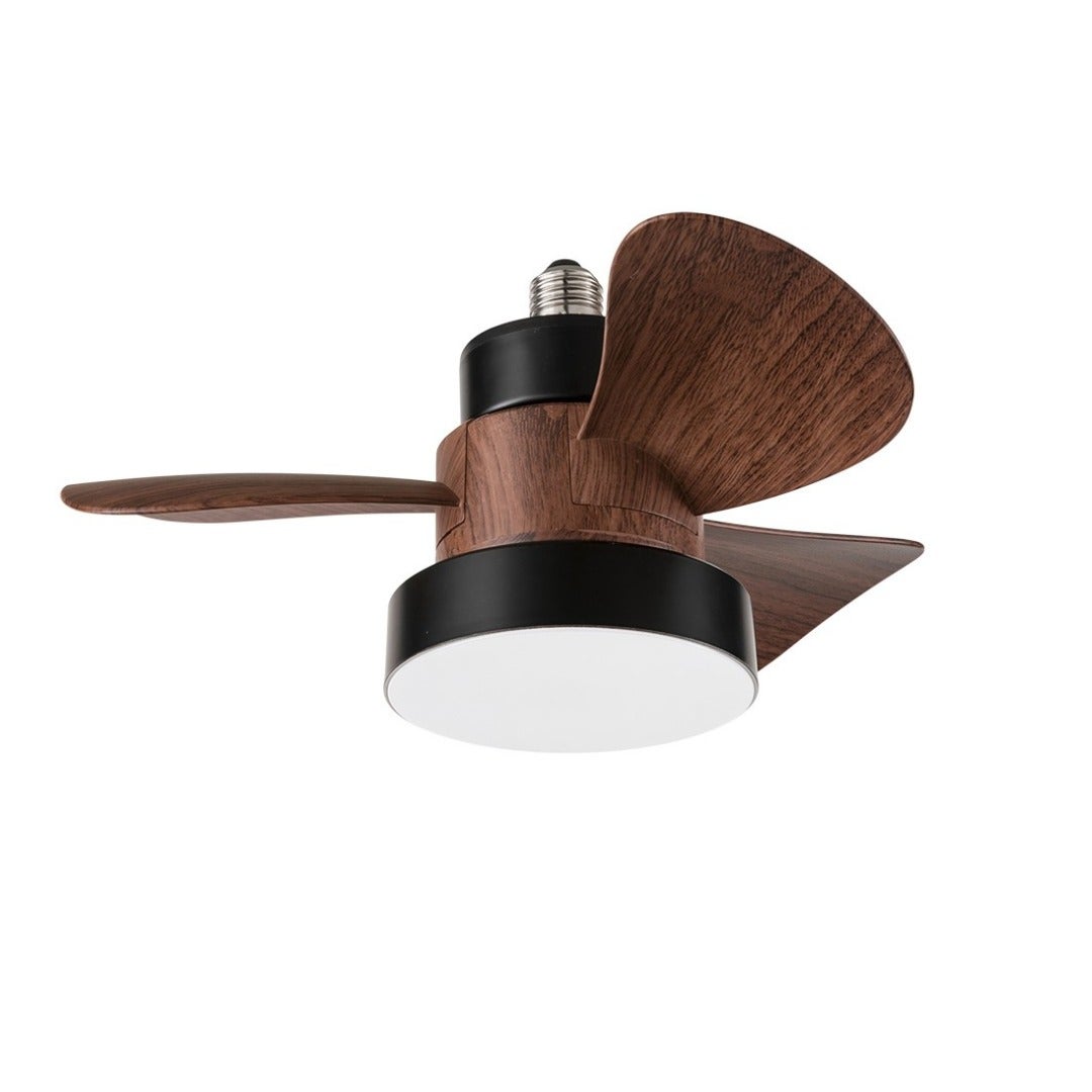 Wentylator sufitowy Perenz Walnut z oświetleniem LED 15 W i łopatkami ABS, 3 prędkościami, cichy, z pilotem, gniazdo E27 - średnica 36 cm